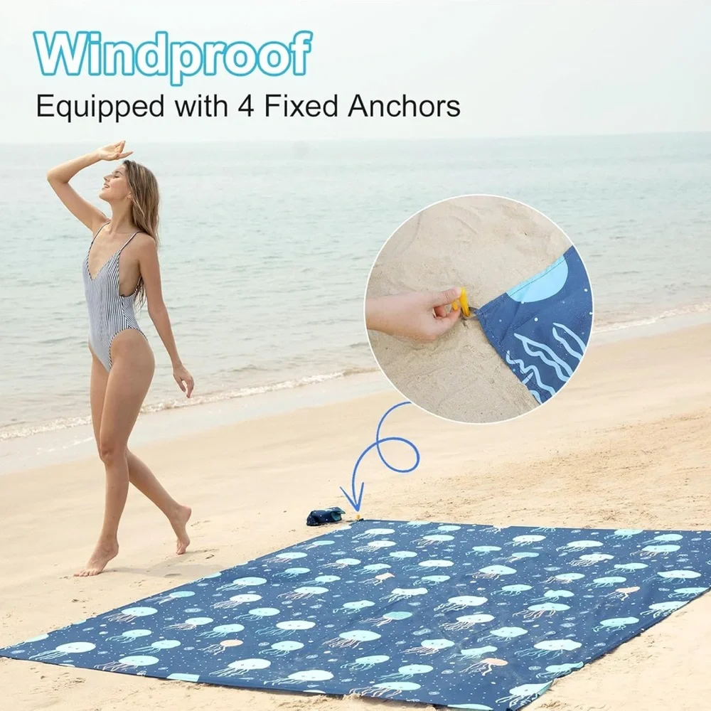 Blue Jellyfish Beach Blanket